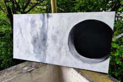 Beyond. Linolfarben auf Leinwand. 50x100 cm.