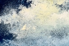 Canopy cloud. Linolfarben auf Leinwand.  40x50 cm.